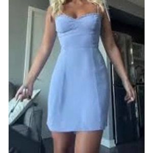 Aritzia wilfred fable light blue dress